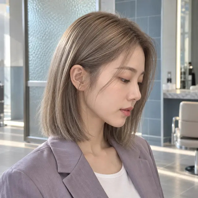전포 전포 생활권에서 비교할 수 있는 중간 길이 애시베이지 염색